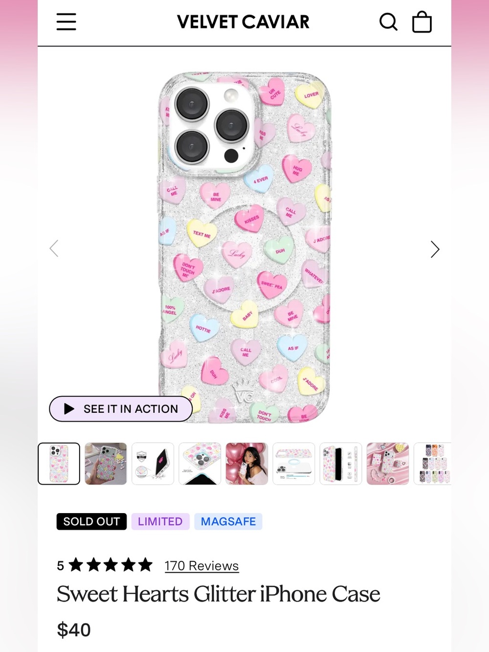 Velvet Caviar Sweet Hearts IPhone 16 Pro Max Case & MagSafe Ring